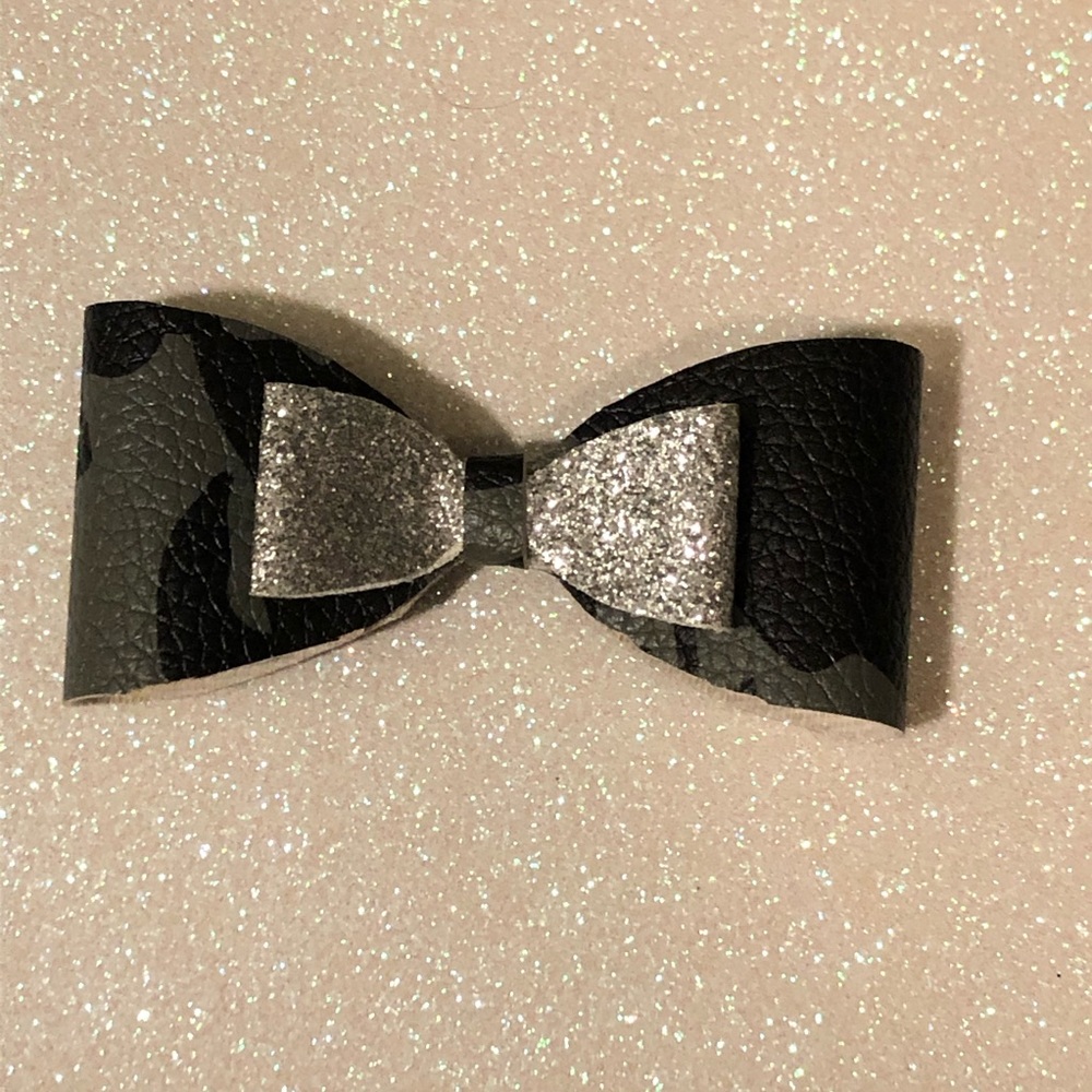 Handmade faux leather bow
